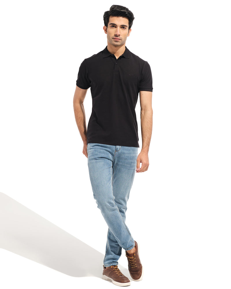 Men Solid Polo Tee - Engine - Buy Now
