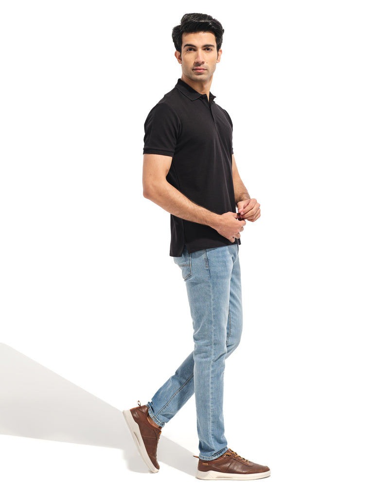 Men Solid Polo Tee - Engine - Buy Now