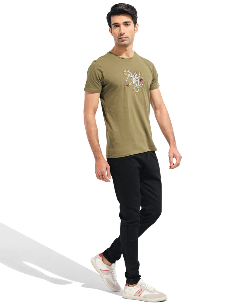 Men Embroidery T Shirt - Engine - Buy Now