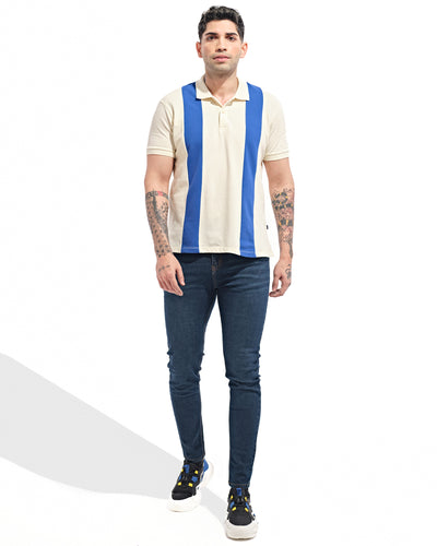 Men Striped Polo Tee