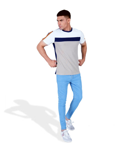 Men Contrast Panel T-Shirt
