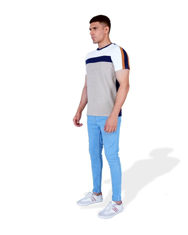 Men Contrast Panel T-Shirt - Engine - Buy Now