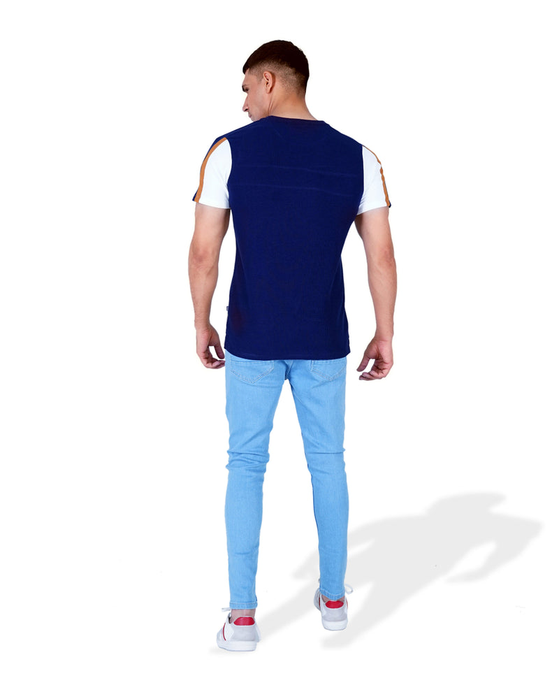Men Contrast Panel T-Shirt - Engine - Buy Now