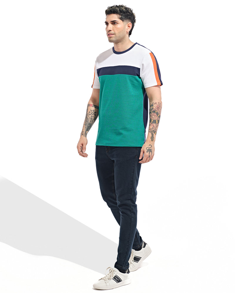 Men Color Block T Shirt - Engine - Buy Now
