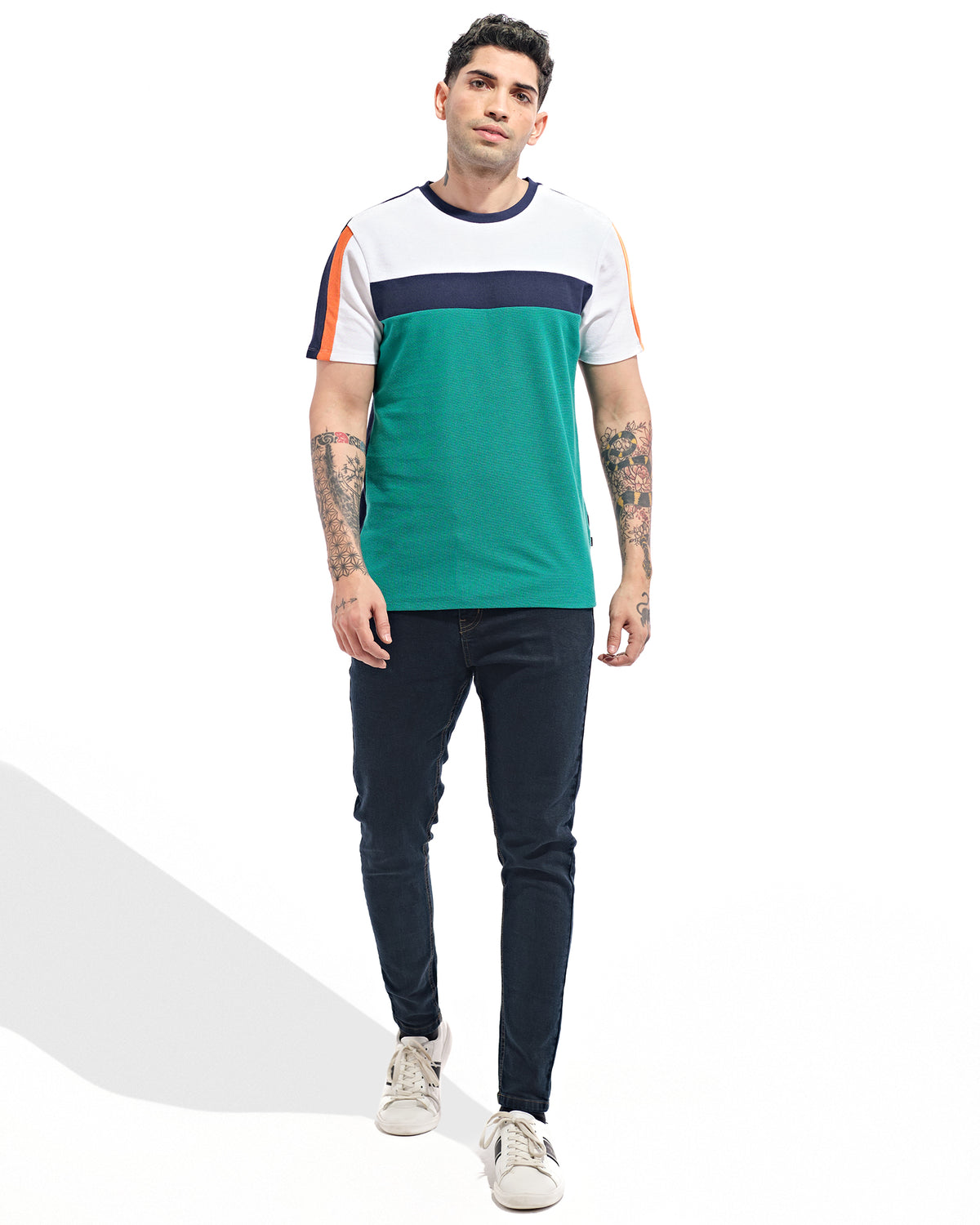 Men Color Block T Shirt - Engine - Buy Now