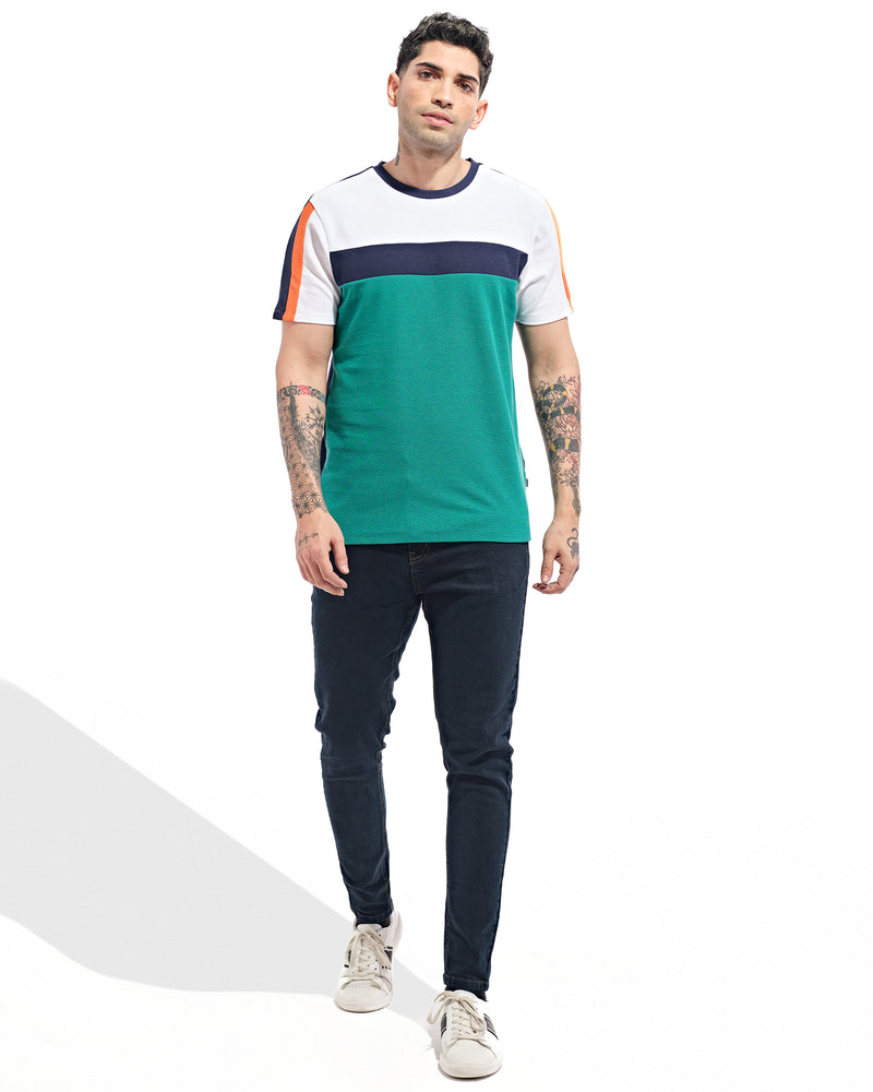 Men Color Block T Shirt - Engine - Buy Now