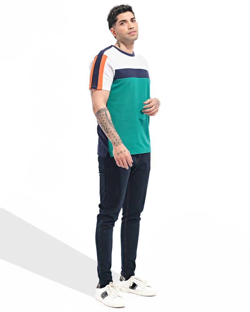 Men Color Block T Shirt - Engine - Buy Now