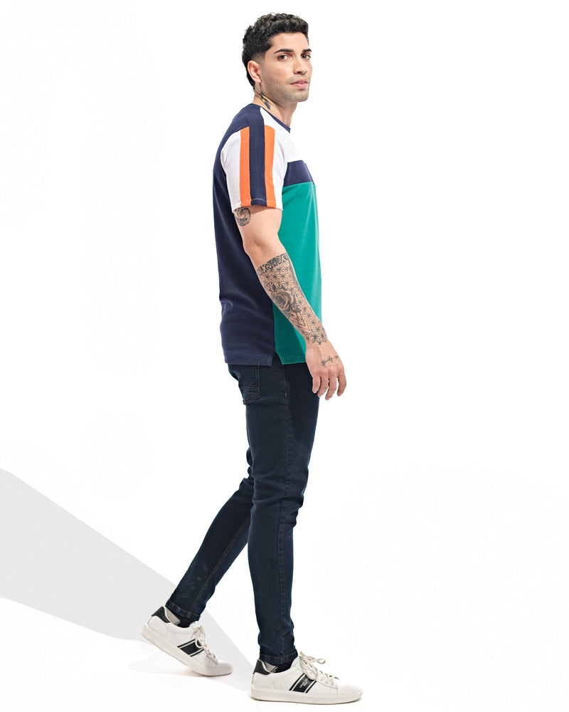 Men Color Block T Shirt - Engine - Buy Now