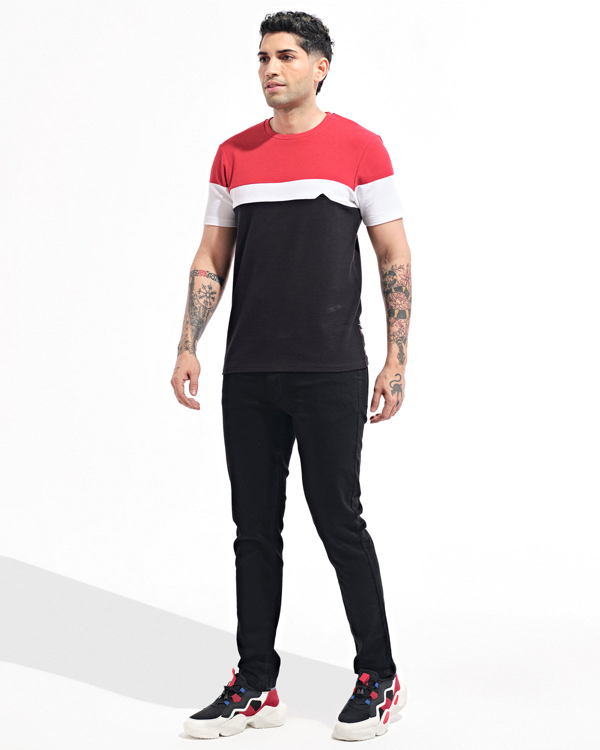 Men Color Block T Shirt - Engine - Buy Now