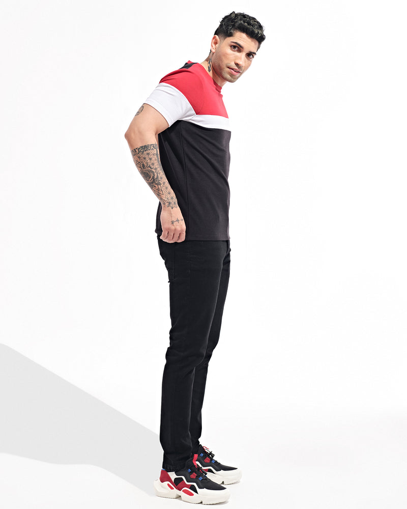 Men Color Block T Shirt - Engine - Buy Now