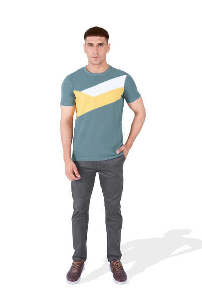 Men Geometric Color Block T Shirt