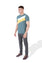 Men Geometric Color Block T Shirt For MEN - ENGINE