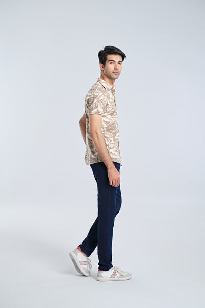 Men S/S Printed Button Down