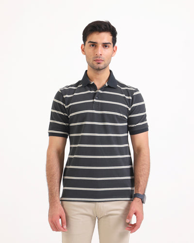 Men Yarn Dyed Polo Tee