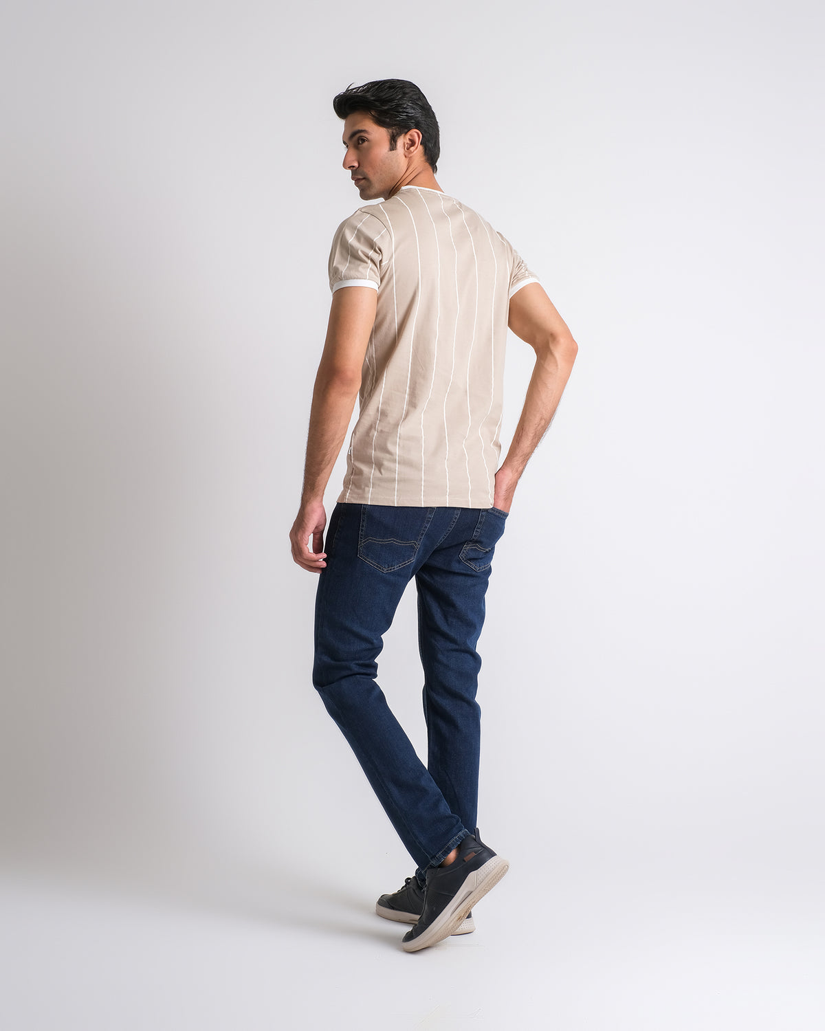 Men Knitted Striped Tee - Engine - Buy Now