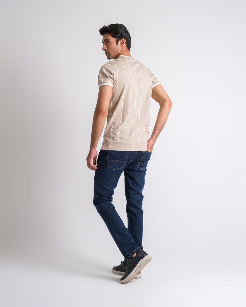 Men Knitted Striped Tee - Engine - Buy Now
