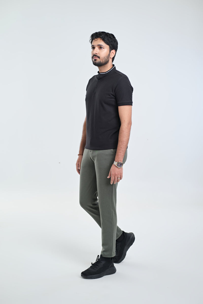 Men Ban Collar Polo Tee - Engine - Buy Now