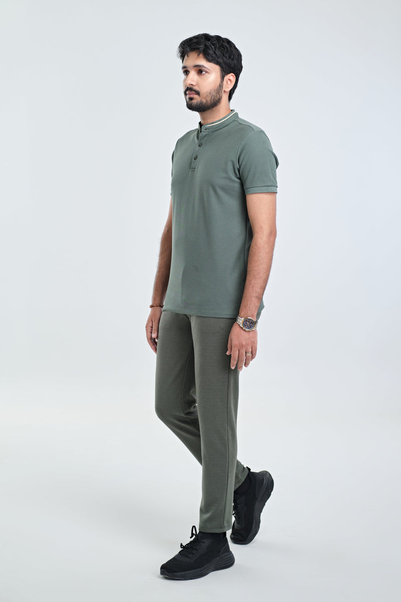 Men Ban Collar Polo Tee - Engine - Buy Now