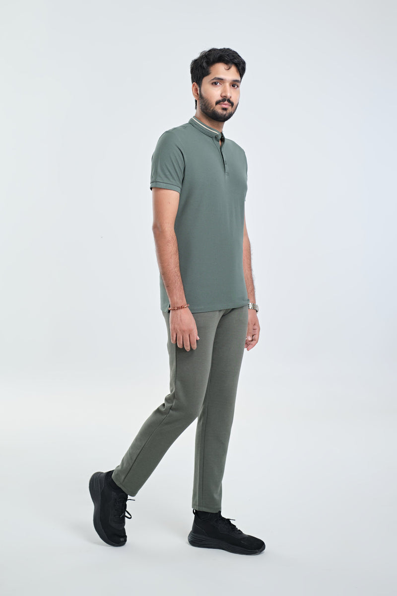 Men Ban Collar Polo Tee - Engine - Buy Now