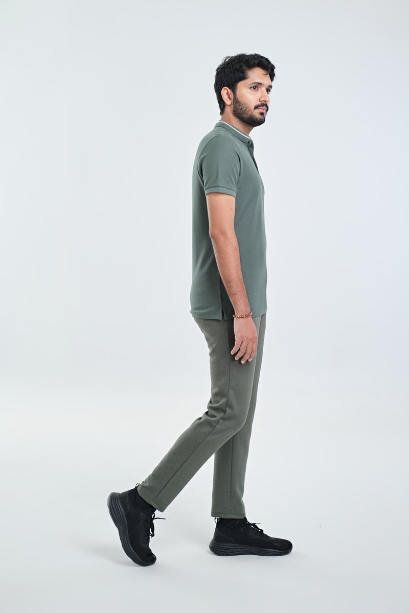 Men Ban Collar Polo Tee - Engine - Buy Now
