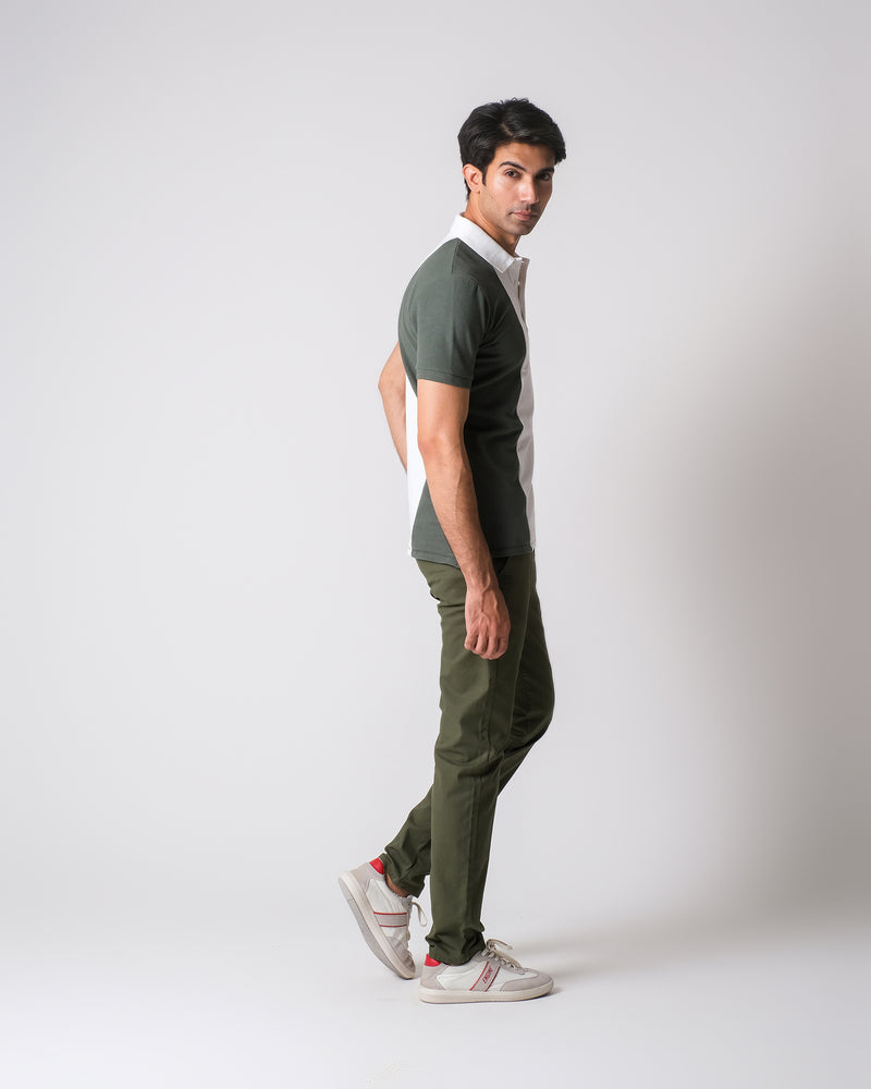 Men Contrast Panel Polo Tee - Engine - Buy Now