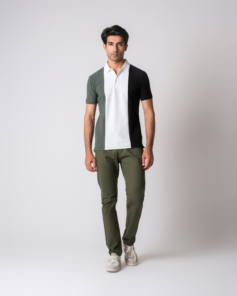 Men Contrast Panel Polo Tee - Engine - Buy Now