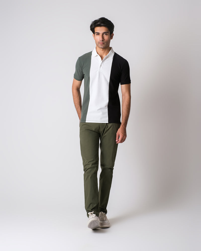 Men Contrast Panel Polo Tee - Engine - Buy Now