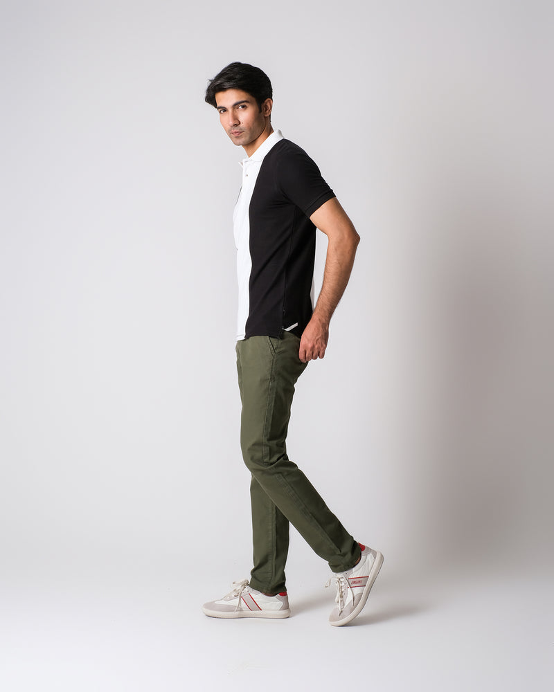 Men Contrast Panel Polo Tee - Engine - Buy Now