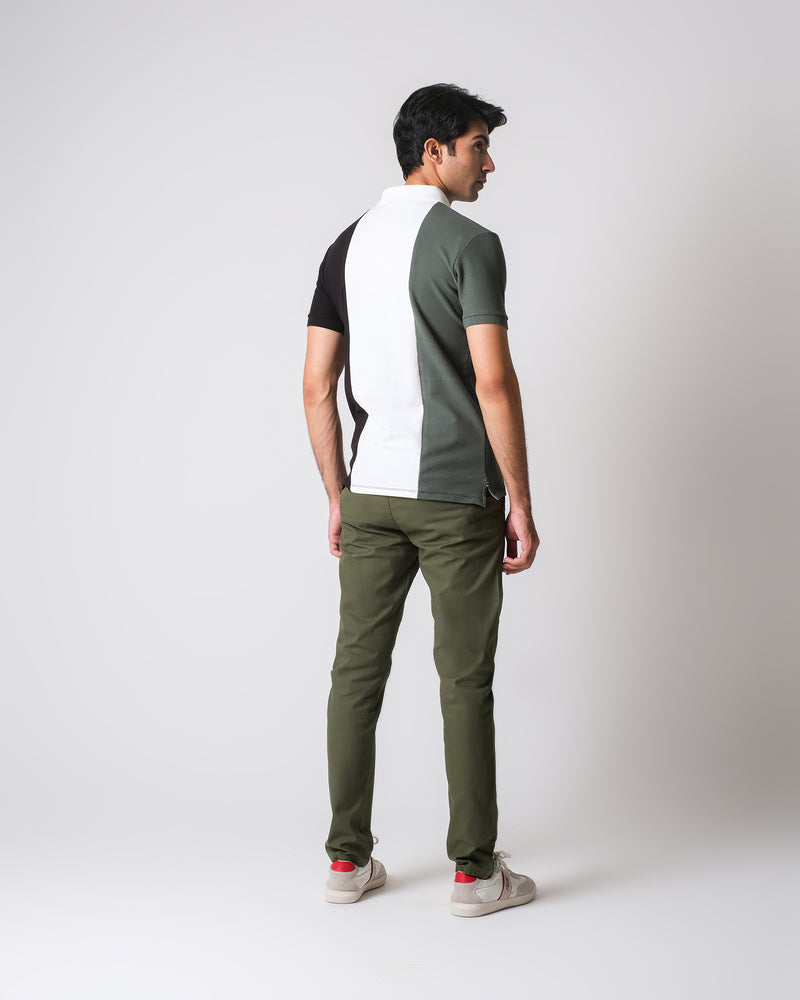 Men Contrast Panel Polo Tee - Engine - Buy Now
