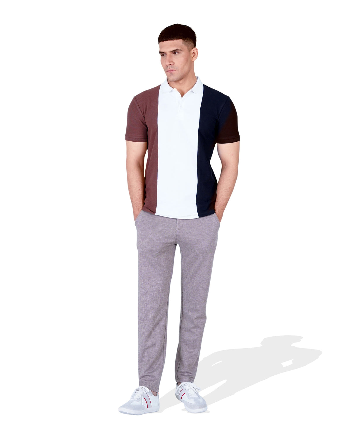 Men Contrast Panel Polo Tee - Engine - Buy Now