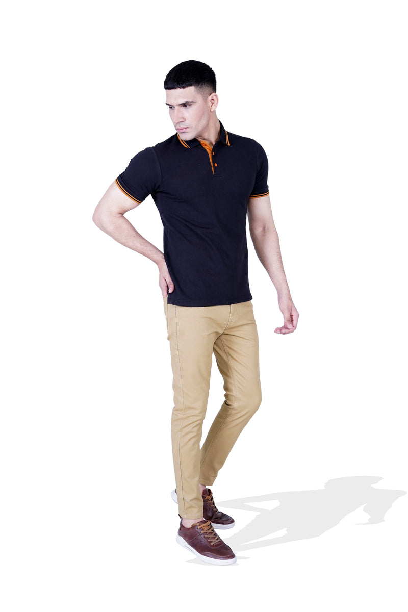 Men Solid Knitted Polo Tee - Engine - Buy Now