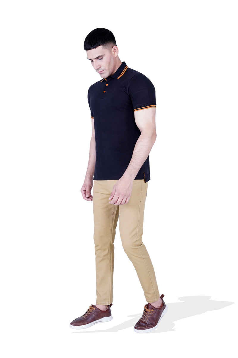 Men Solid Knitted Polo Tee - Engine - Buy Now