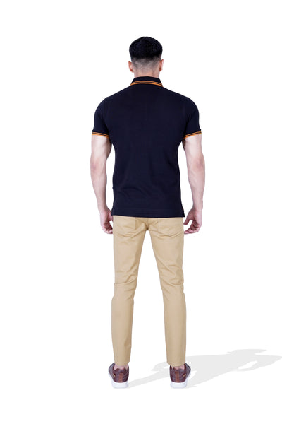 Men Solid Knitted Polo Tee