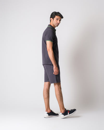 Men Solid Knitted Polo Tee