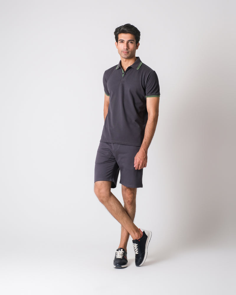 Men Solid Knitted Polo Tee - Engine - Buy Now