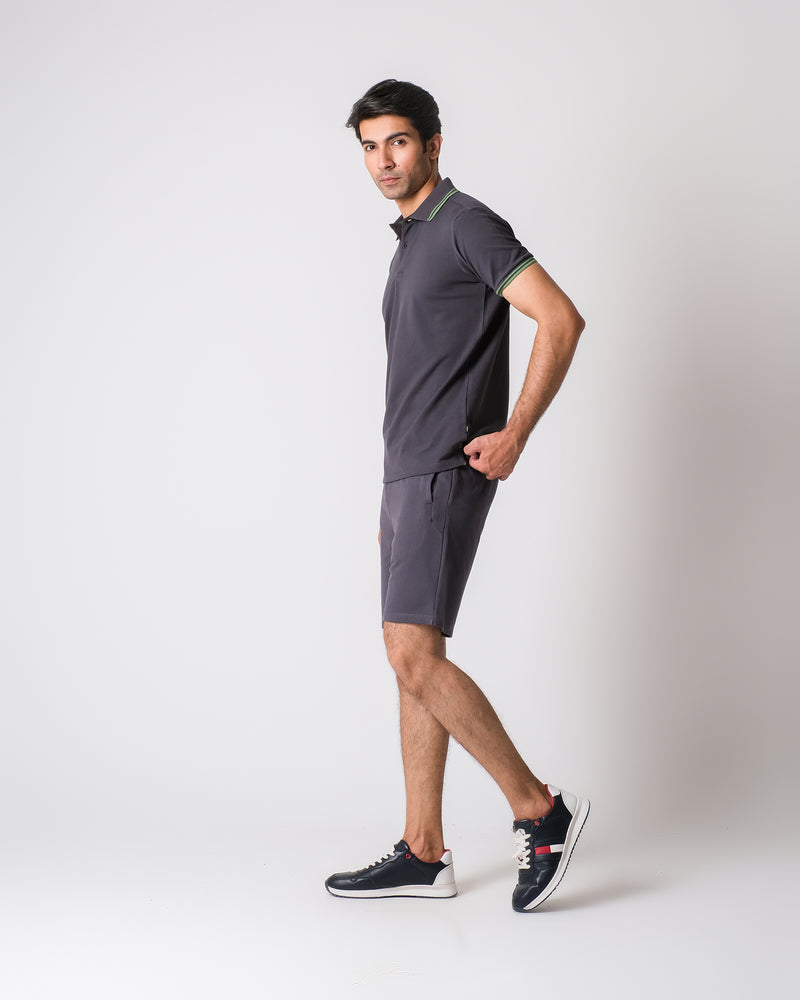 Men Solid Knitted Polo Tee - Engine - Buy Now