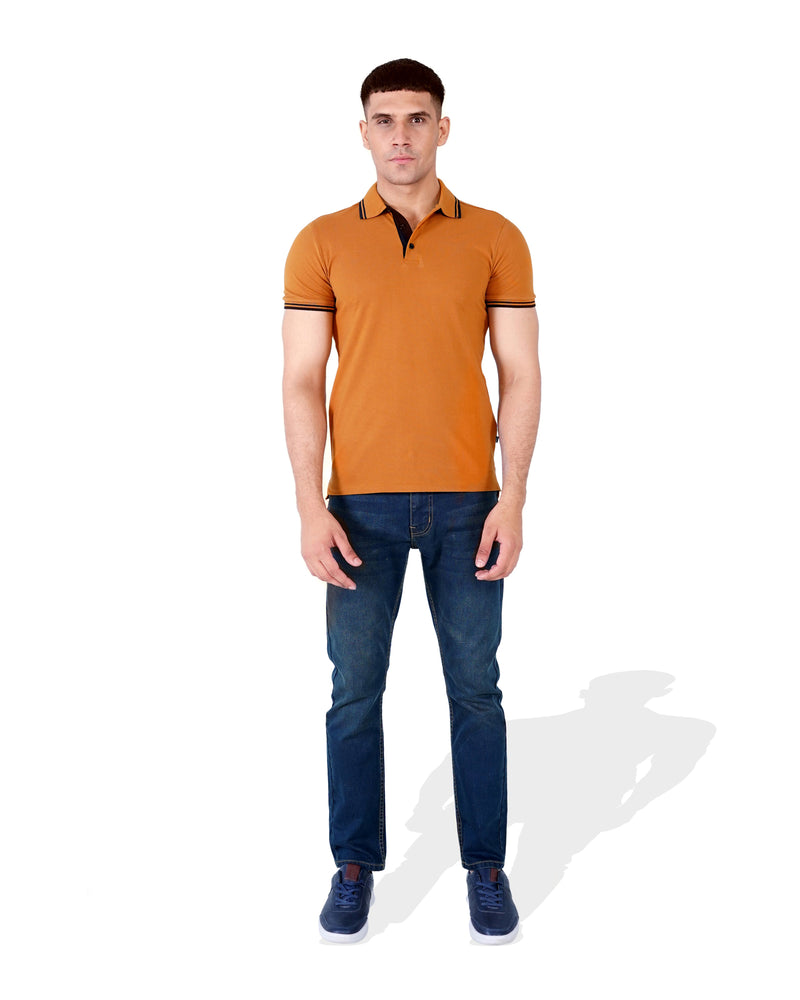Men Solid Knitted Polo Tee - Engine - Buy Now