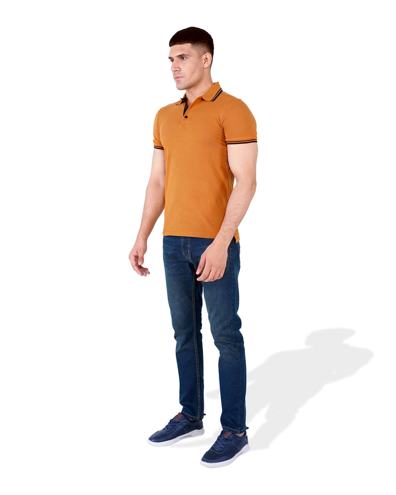 Men Solid Knitted Polo Tee - Engine - Buy Now