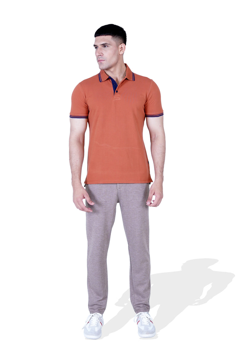 Men Solid Knitted Polo Tee - Engine - Buy Now