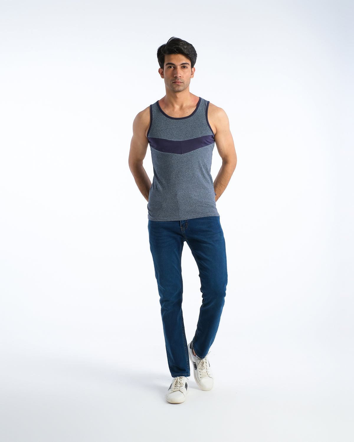 Men Sleeveless Panel Knit Vest - Engine - Buy Now