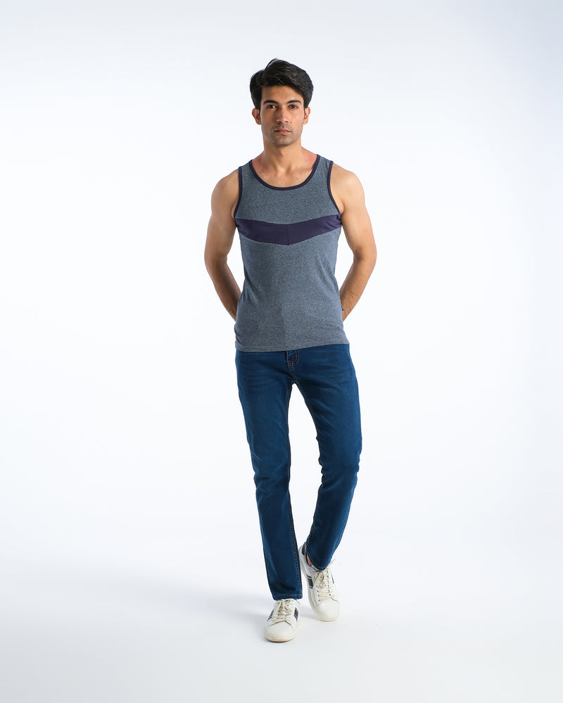 Men Sleeveless Panel Knit Vest - Engine - Buy Now