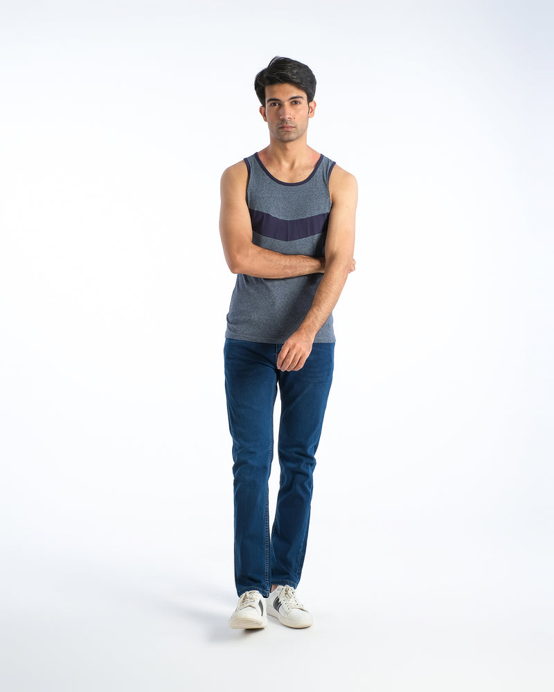 Men Sleeveless Panel Knit Vest - Engine - Buy Now
