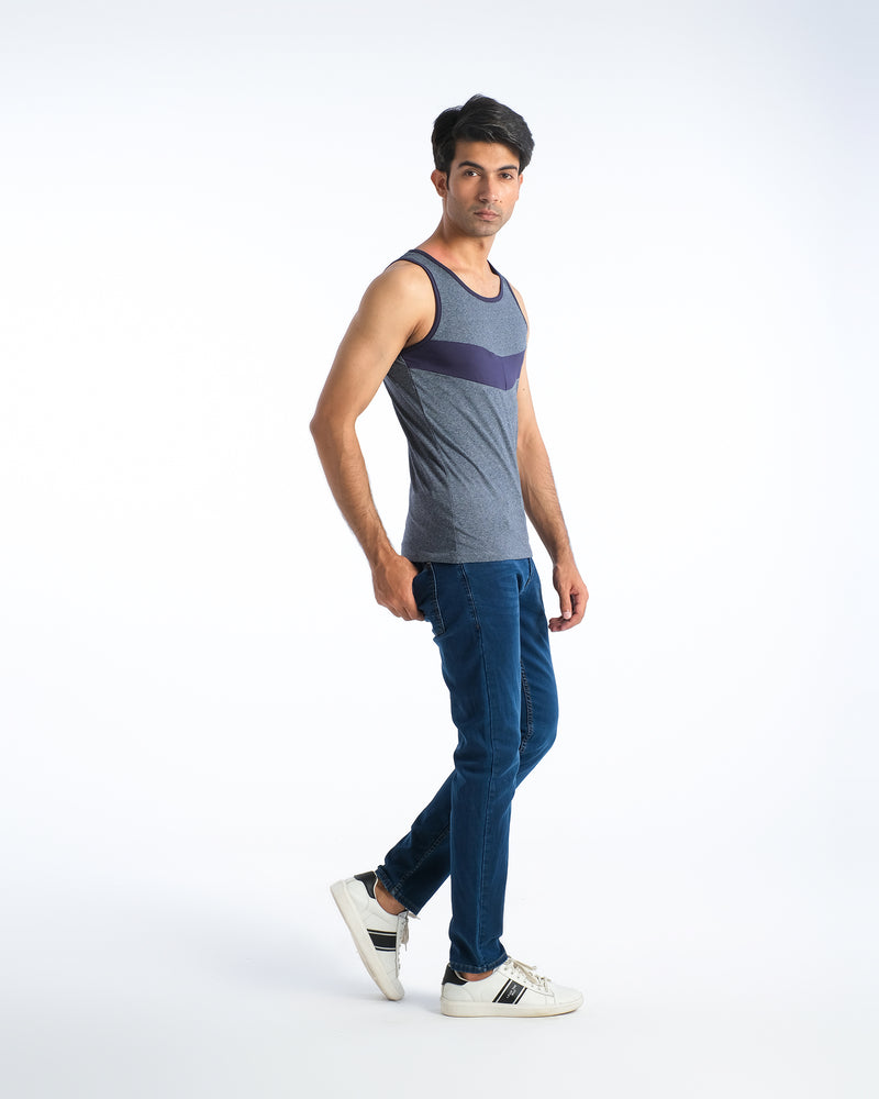 Men Sleeveless Panel Knit Vest - Engine - Buy Now
