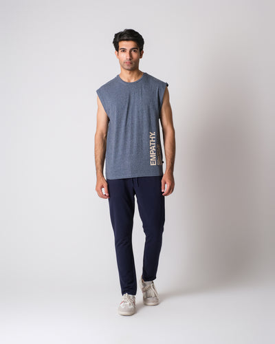 Men Sleeveless Graphic Knit Top