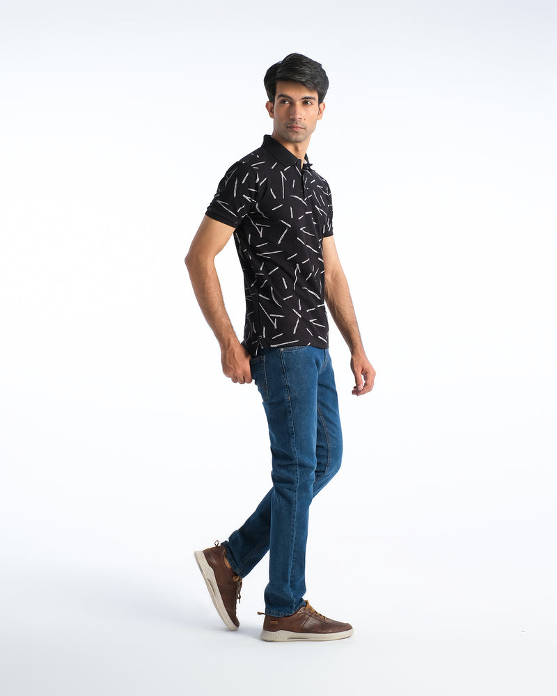 Men Printed Polo Tee - Engine - Buy Now