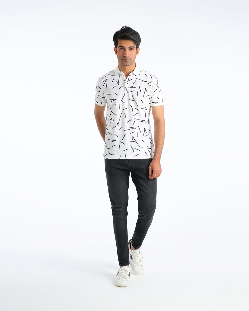 Men Printed Polo Tee - Engine - Buy Now