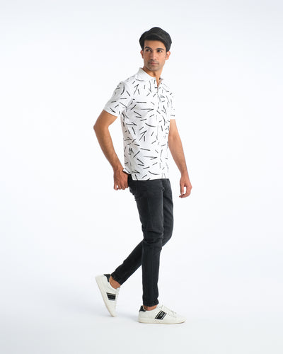 Men Printed Polo Tee