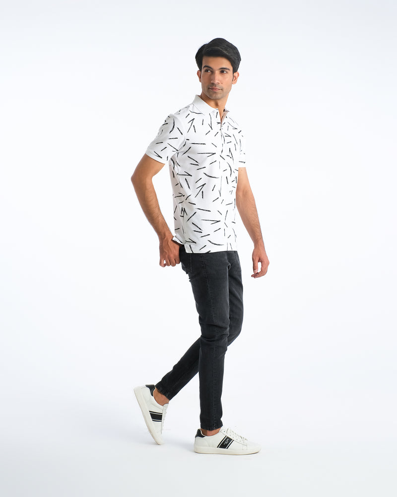 Men Printed Polo Tee - Engine - Buy Now