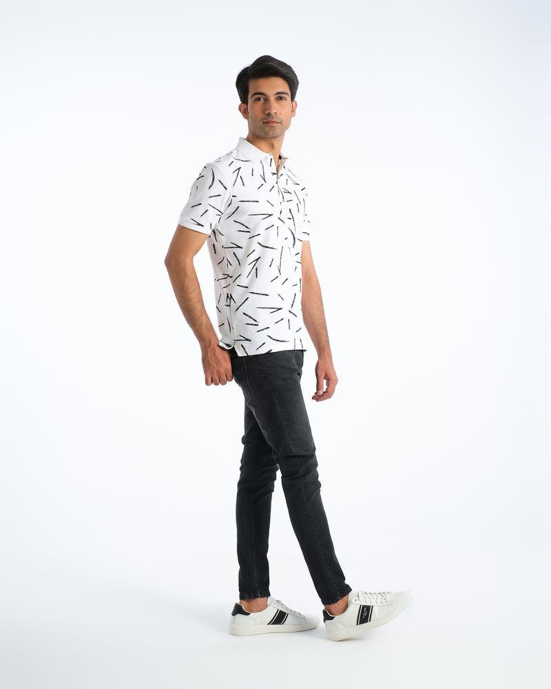 Men Printed Polo Tee - Engine - Buy Now