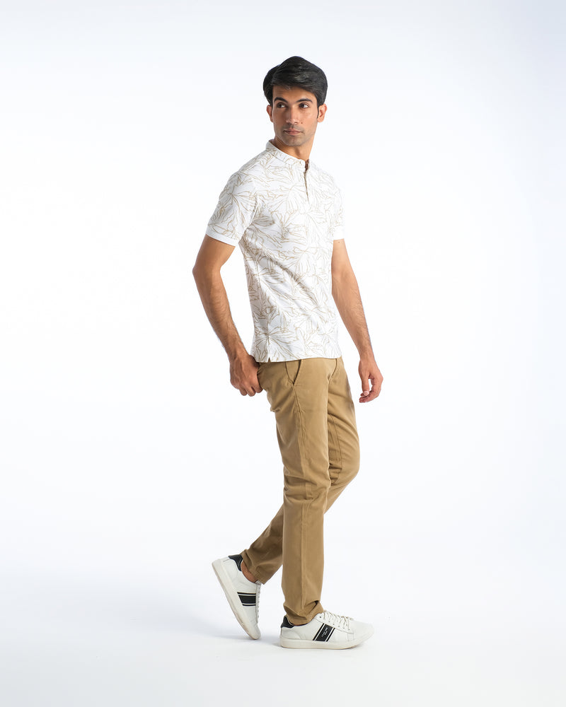Men Ban Collar Polo Tee - Engine - Buy Now